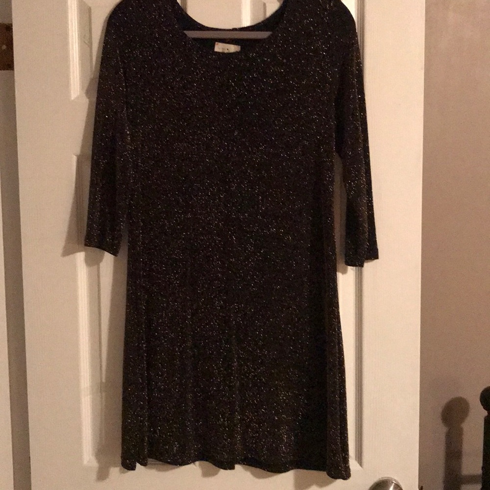 NWT Black and gold shimmer dress. Size L